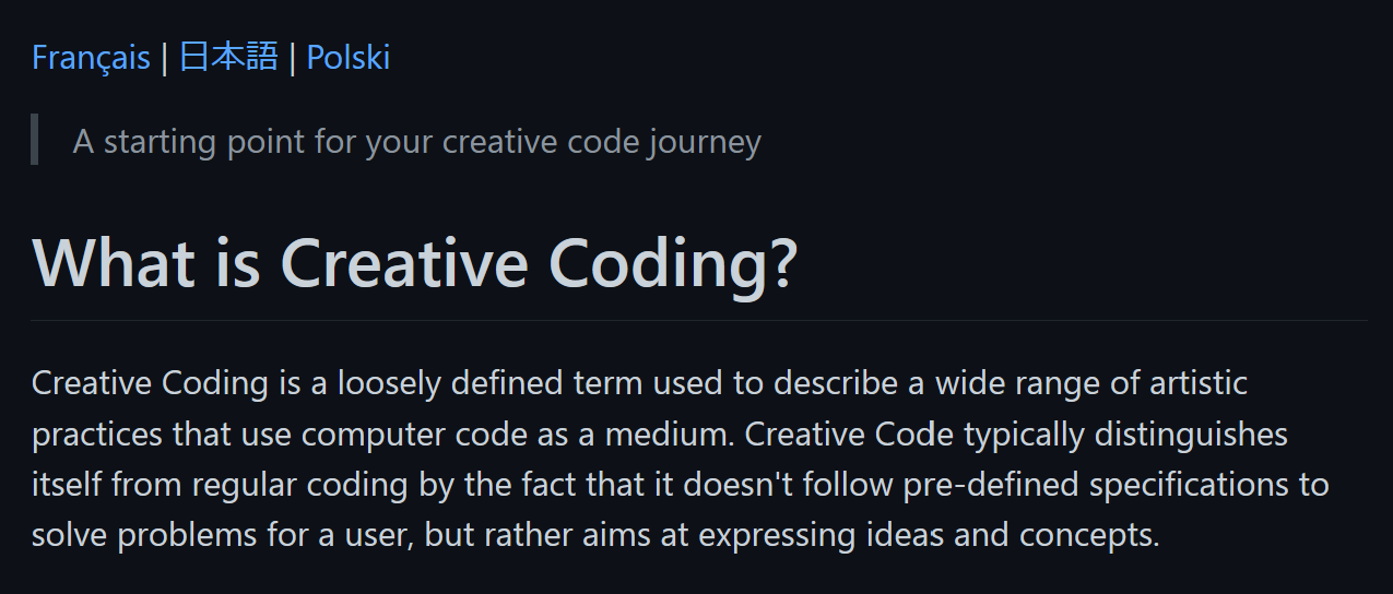 Creative Coding Minilist